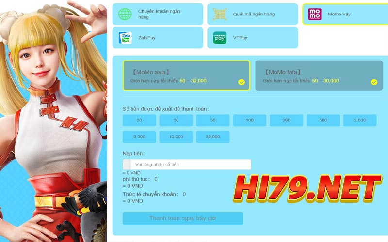 Hướng dẫn chi tiết cách nạp tiền vào Hi79 an toàn